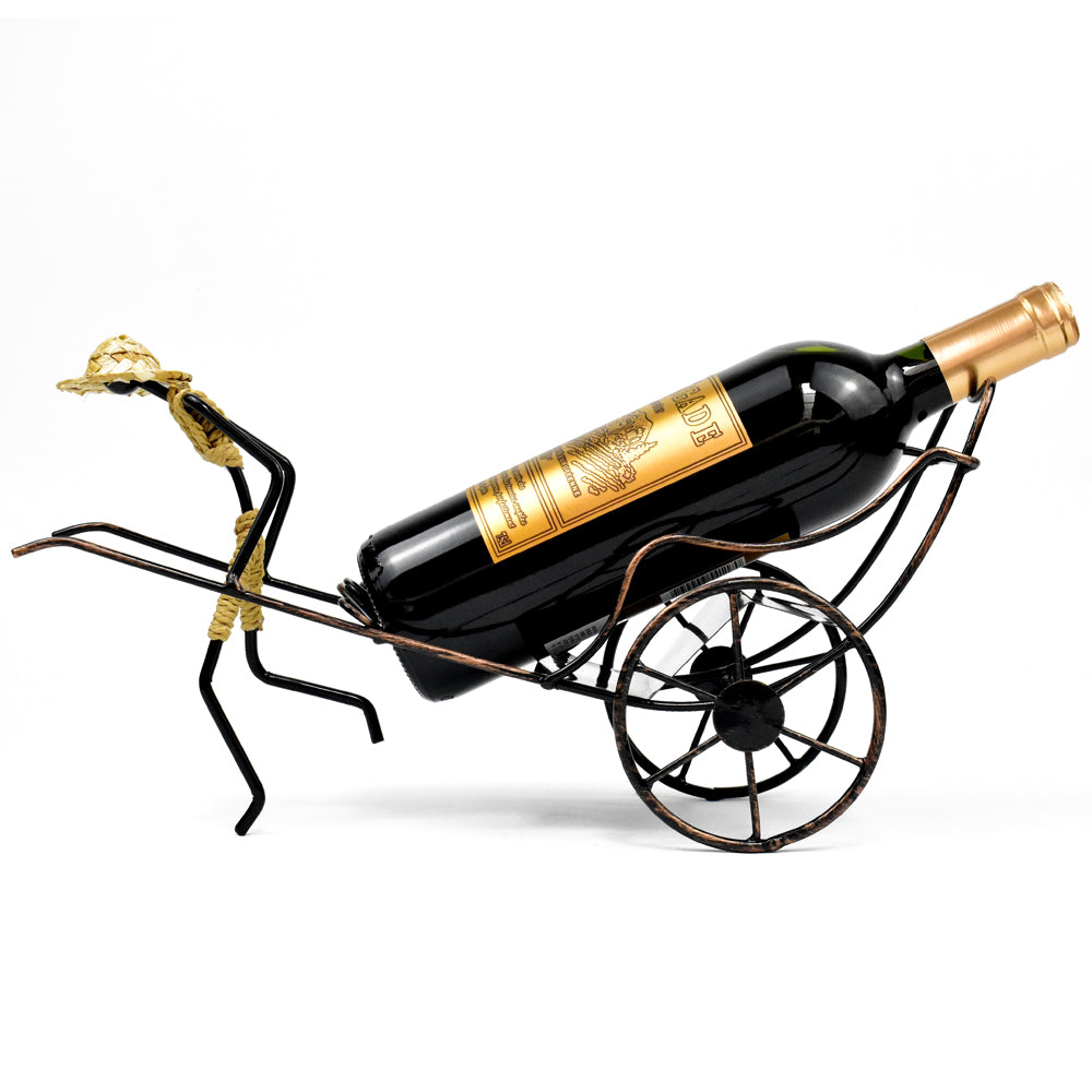 Rickshaw ornaments iron wine rack