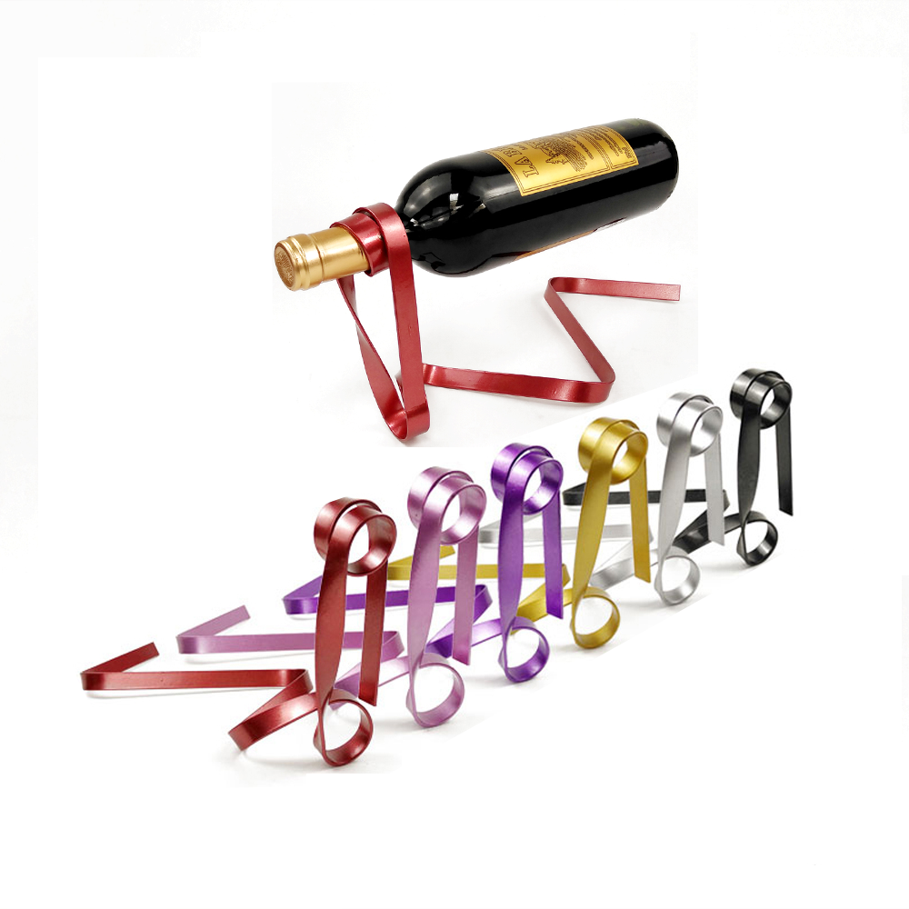 Metal Ribbon Wine Rack